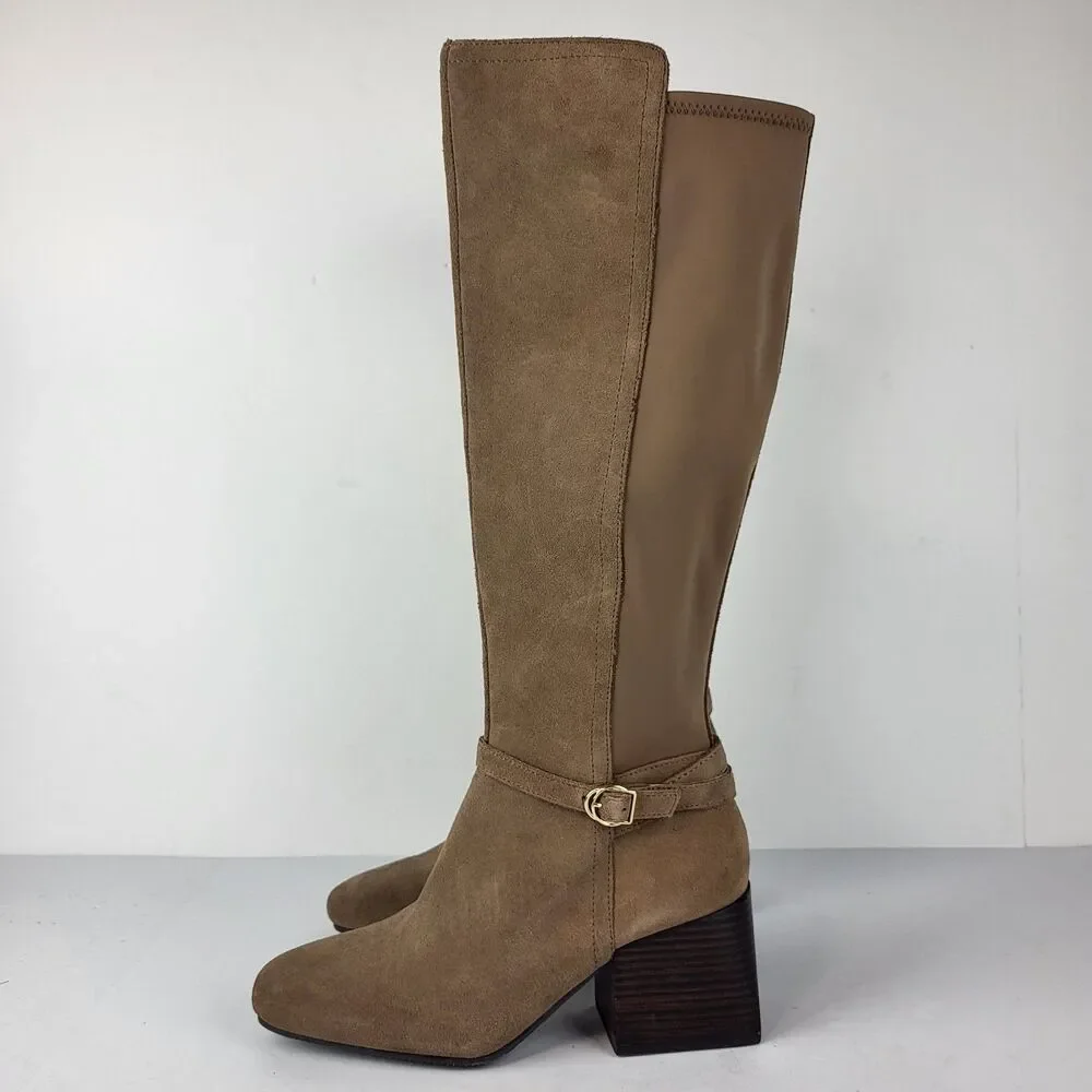 Blondo Twyla Women's Knee High Boots Waterproof Suede Taupe Size 7M - Picture 2 of 16